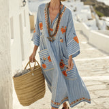 Caftan Ruha "Perrine" – Égei Virágos Zöld
