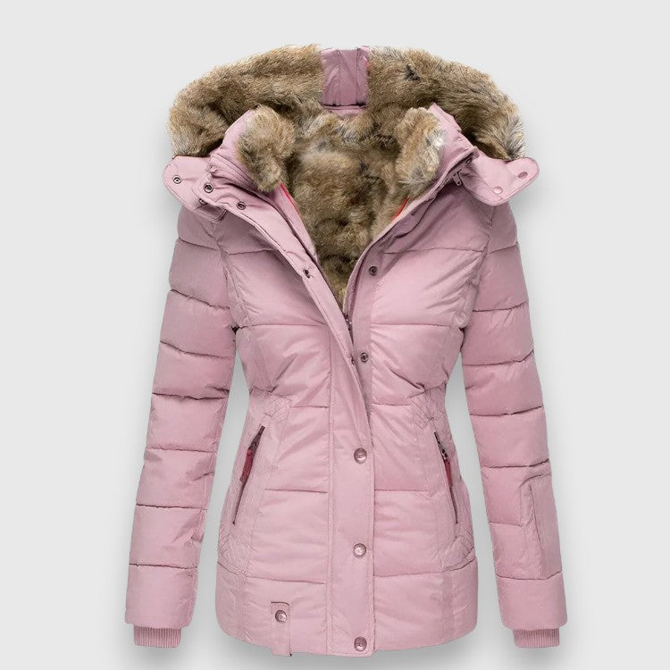 Margot I Pufi Kabát Kapucnival és Slim Fit
