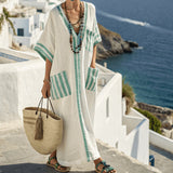 Caftan Ruha "Thalassa" – Menta & Vászon