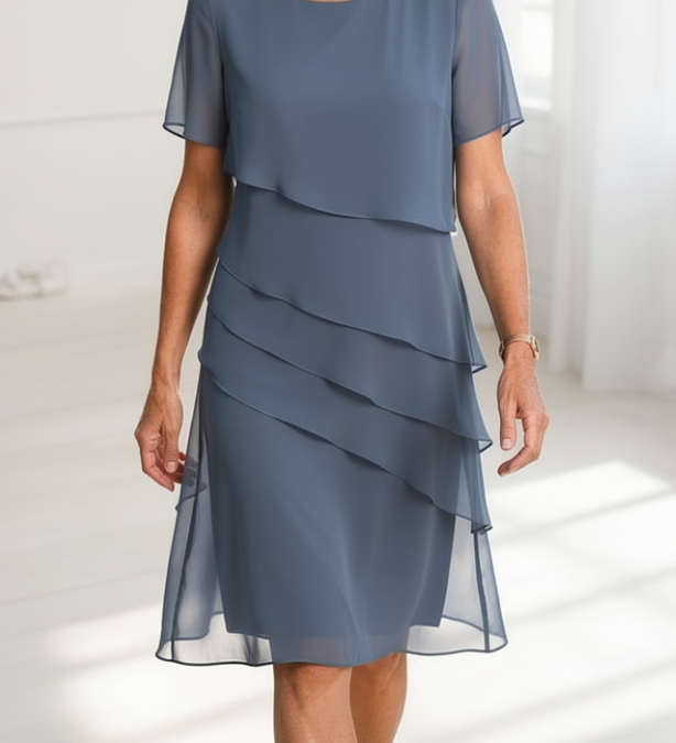 Linda | Elegáns Kényelem Ráncolt Ruha