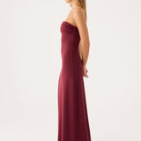 Majdnem a Tiéd Strapless Maxi Ruha - Bordó