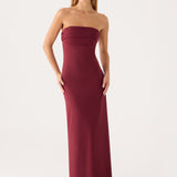 Majdnem a Tiéd Strapless Maxi Ruha - Bordó