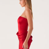 Alva Strapless Mini Ruha - Cseresznye
