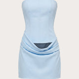 Alva Strapless Mini Dress - Kék