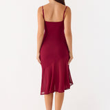 Anne Midi Dress - Mélyvörös