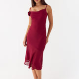 Anne Midi Dress - Mélyvörös