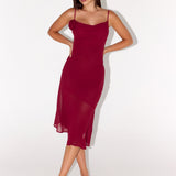 Anne Midi Dress - Mélyvörös