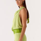 Carlie Halter Mini Ruha - Lime