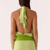 Carlie Halter Mini Ruha - Lime