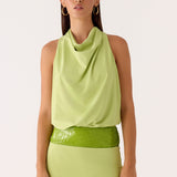 Carlie Halter Mini Ruha - Lime