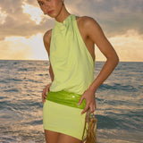 Carlie Halter Mini Ruha - Lime