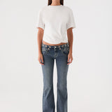 Carson Low Rise Eyelet Jeans - Kék Mosás