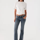 Carson Low Rise Eyelet Jeans - Kék Mosás