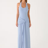 Cristal Halter Maxi Dress - Kék