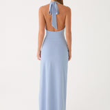 Cristal Halter Maxi Dress - Kék