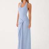 Cristal Halter Maxi Dress - Kék