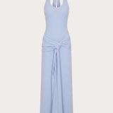 Cristal Halter Maxi Dress - Kék