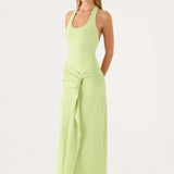 Cristal Halter Maxi Dress - Lime