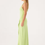 Cristal Halter Maxi Dress - Lime