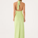 Cristal Halter Maxi Dress - Lime