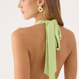 Cristal Halter Maxi Dress - Lime