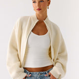 Davy Knit Zip Jacket - Elefántcsont