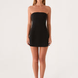 Della Strapless Mini Ruha - Fekete