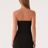 Della Strapless Mini Ruha - Fekete