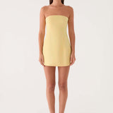 Della Strapless Mini Ruha - Sárga