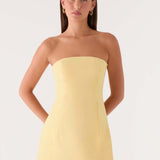 Della Strapless Mini Ruha - Sárga