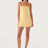 Della Strapless Mini Ruha - Sárga