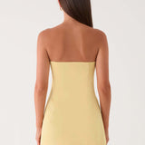 Della Strapless Mini Ruha - Sárga