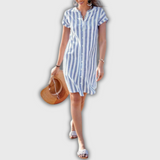 Luisa – Csíkos Midi Ruha