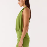 Dialed In Chiffon Mini Ruha - Páfrány Zöld