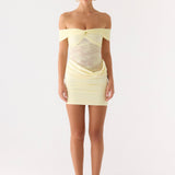 Either Way Off Shoulder Mini Dress - Sárga