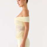 Either Way Off Shoulder Mini Dress - Sárga
