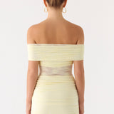 Either Way Off Shoulder Mini Dress - Sárga