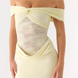 Either Way Off Shoulder Mini Dress - Sárga