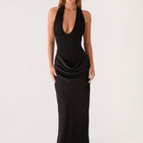 Emaretta Halter Maxi Ruha - Fekete
