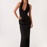Emaretta Halter Maxi Ruha - Fekete