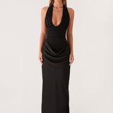 Emaretta Halter Maxi Ruha - Fekete