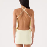 Etta Halter Mini Ruha - Sárga