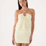 Etta Halter Mini Ruha - Sárga