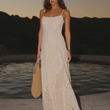 Fabienne Spliced Cotton Maxi Dress - Elefántcsont