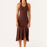 Fast Times Midi Dress - Csokoládé
