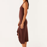 Fast Times Midi Dress - Csokoládé