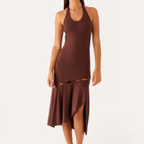 Fast Times Midi Dress - Csokoládé