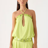 Gala Flitteres Mini Ruha - Lime