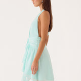 Guide You Halter Neck Mini Dress - Aqua