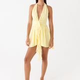 Guide You Halter Neck Mini Dress - Sárga